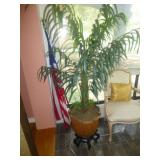 Carved Wood Plant Stand Bamboo Planter Faux Tree