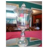 Large Size Footed Covered Glass Compote