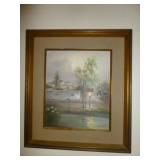 Vintage Japan Artist Signed Original Framed Oil