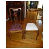 Pair of Antique Fiddle Back Wood Side Chairs