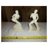 Pair of Art Deco Style Vintage Ceramic Dancers