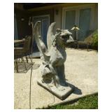 Solid Concrete Griffon Gargoyle 3ft Garden Statue