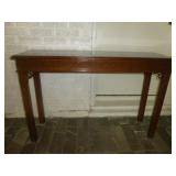 Mid Century Wood & Cast Iron Hall Entry Table