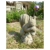 Solid Concrete Garden Squirrel Statue - 13" Tall