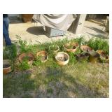 12pc - Brass & Ceramic Planters & Pots