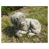 Solid Concrete Puppy Dog Garden Statue - 10" Long