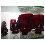Vintage Ruby Glass Table Service