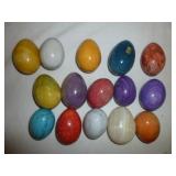 15pc Marble & Stone Polished Decorator Eggs