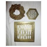 3pc Cast Brass Trivets