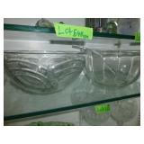 3pc Crystal Center Bowls & Glass Punch Bowl