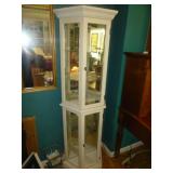 Upright 2 Door Lighted Wood & Glass Display Case