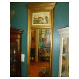 Chateau de Beaupreau French Lithograph Wall Mirror