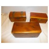 3pc Hand Made Vintage Cedar Trinket Boxes