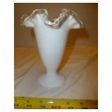 Cased Art Glass Mouth Blown Footed Vase