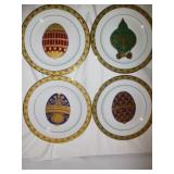 Muirfield 4pc Set Decorator Egg Porcelain Plates