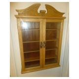 Wood & Glass Double Door Wall Curio Cabinet