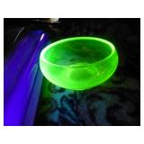 Vaseline Glass 5" Bowl - Nut Dish