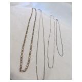 4pc Sterling Silver Necklaces / Chains