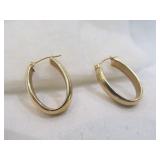 14 Gold Oval Hoop Earrings