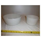 2pc Vintage Milk Glass Mixing Bowls
