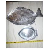 2pc Pewter Fish Serving Platters