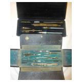 2 Sets - Vintage Mechanical Drawing Drafting Tools
