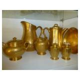 Vintage Wheeling Gold Leaf Porcelain Collection