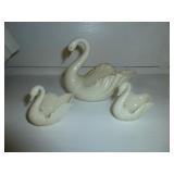 3pc Lennox Porcelain Swan Porcelain Jewelry Dishes