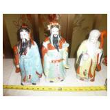 3pc Asian Porcelain Hand Painted Figures