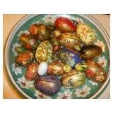 Ornate Porcelain Bowl with Decorator Eggs