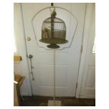 Antique Brass Bird Cage on Stand