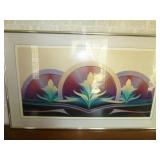 Original Framed Multi-Media Paper & Watercolor Art