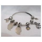 James Avery Silver & Gold Charm Bangle Bracelet