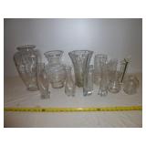 Crystal & Glass Vases - Large Mixed Lot