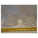 2pc Wheel Cut Lead Crystal Candy / Nut Bowls