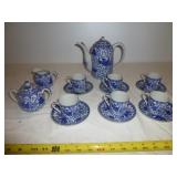 Vintage Japan Porcelain Blue & White Tea Set
