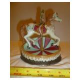 Hand Painted Cast Iron Carousel Horse Door Stop