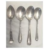4pc Sterling Silver Ornate Vintage Serving Spoons
