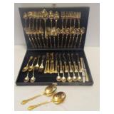 Gold Tone Stainless Flat Ware Sets