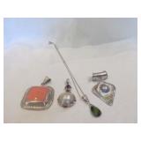 Artist Made Sterling Silver Pendants & Necklace
