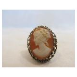 10k Gold Vintage Cameo Ring - Size 6.5