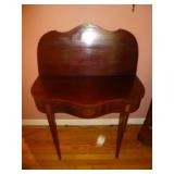 Antique Satinwood Marquetry Fold Top Entry Table