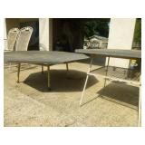 2pc Slate Top Wrought Iron Base Patio Tables