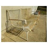 Vintage Wrought Iron Triple Seat Patio Bench