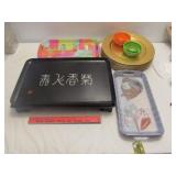 Black Laquer Serving Trays, Bar Trays, Chargers