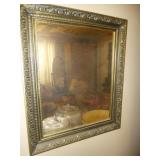 Ornate Wood Frame Wall Mirror