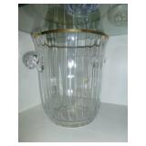 Hungarian Large Gold Rim Glass Ice Bucket