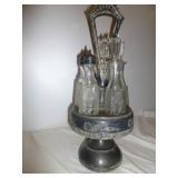 Antique Ornate Silver Plate Victorian Cruet Server