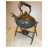 Ornate Silver Plate Coffee / Tea Warmer Stand