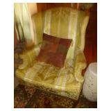 Antique Claw Foot Wing Back Parlor Chair